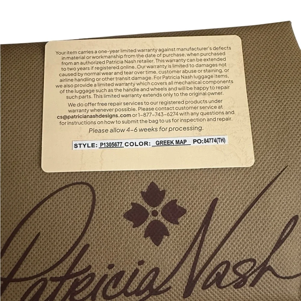 Patricia Nash Verzi Leather Greek World Map Studded Bottom Tote + Dust Bag Nwt❤️ - Picture 7 of 9